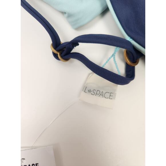 L*Space Ari Bikini Top in Blue Colorblock Size Small NWT - Picture 5 of 5